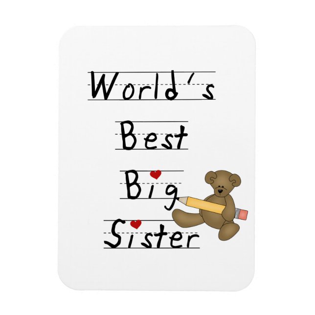 Magnet Flexible Meilleurs cadeaux aux grandes soeurs du monde (Vertical)