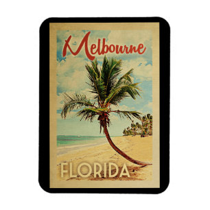Magnet Flexible Melbourne Palm Tree Vintage voyage