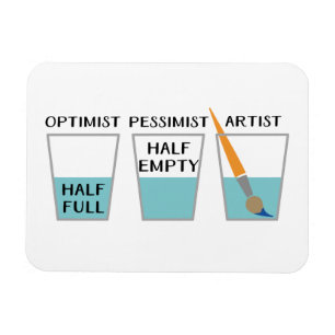 Magnet Flexible Meme drôle à moitié plein en verre