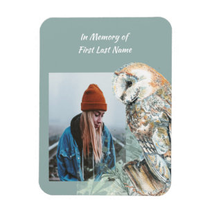Magnet Flexible Mémoire mémorial aquarelle Barn Owl Bird