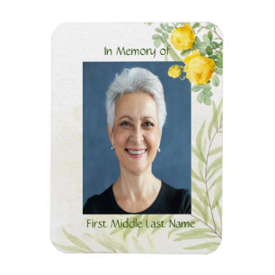 Magnet Flexible Mémoire Photo Roses Jaunes Fleurs de Jardin