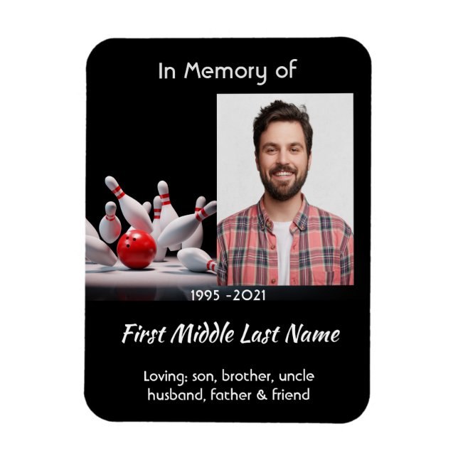 Magnet Flexible Memorial Keepsake  Bowling Bowler (Vertical)