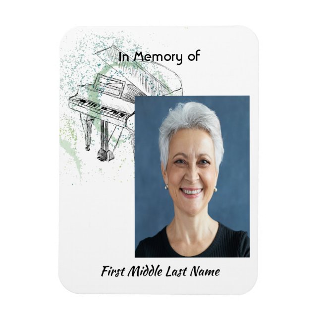 Magnet Flexible Memorial Keepsake  Prayer Piano Musician (Vertical)