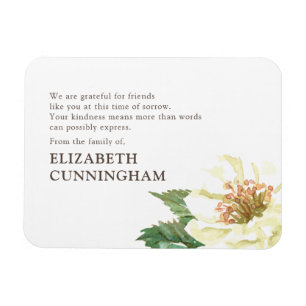 Magnet Flexible Memorial Modern Watercolor Floral Thank You