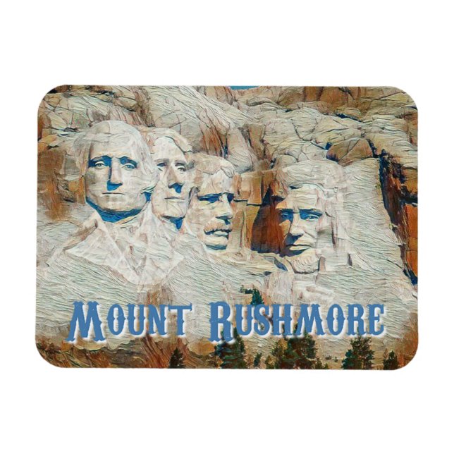 Magnet Flexible Mémorial national du Mont Rushmore stylisé (Horizontal)