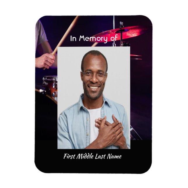 Magnet Flexible Memorial Photo Keepsaké Drummer Drummer Drummer Ba (Vertical)