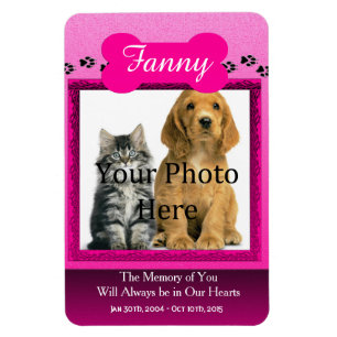 Magnet Flexible Mémorial rose pour animaux de compagnie pour chats