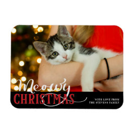 Magnet Flexible Meowy Christmas Cute Cat Ajouter Votre Photo Perso