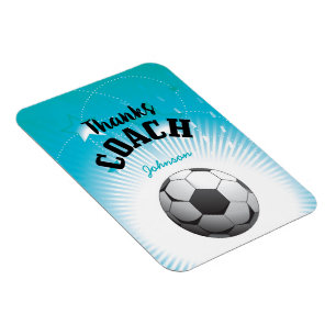 Magnet Flexible Merci Coach Football Aqua Blue Stars Ball