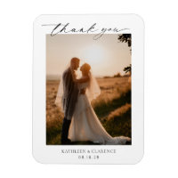 Merci de mariage classique noir et blanc élégant