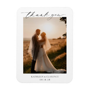 Magnet Flexible Merci de mariage classique noir et blanc élégant