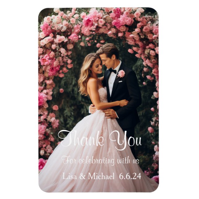 Magnet Flexible Merci de mariage personnalisé (Vertical)