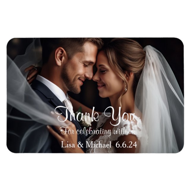Magnet Flexible Merci de mariage personnalisé (Horizontal)