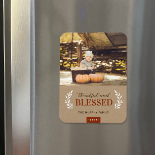 Magnet Flexible Merci et béni Thanksgiving Photo