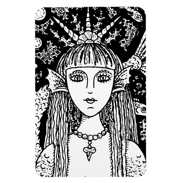 MAGNET FLEXIBLE MERMAID GOTHIQUE, SIREN DE MER NOIRE IMAGINAIRE WH (Vertical)