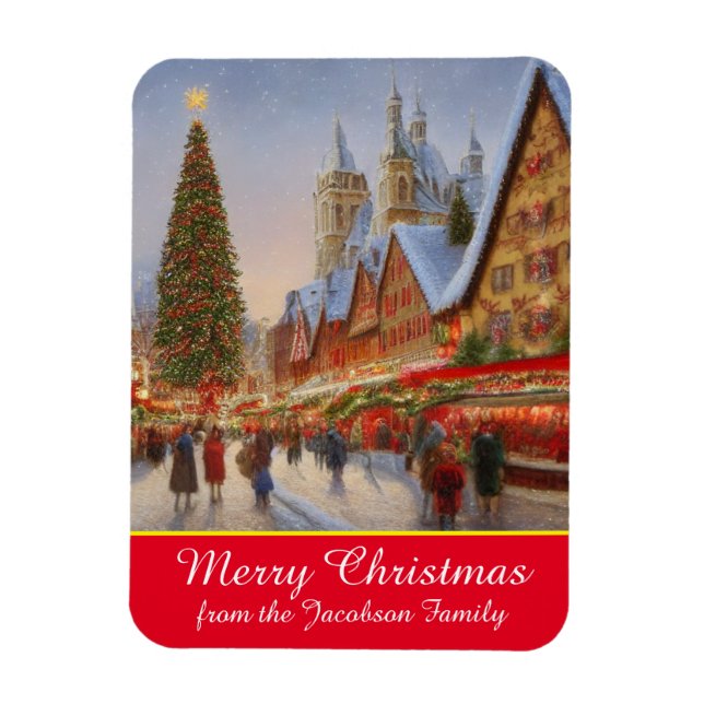 Magnet Flexible Merry Christmas Kitsch Nostalgale marché allemand (Vertical)