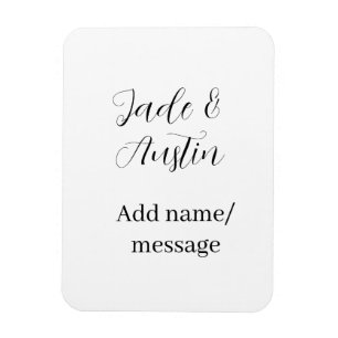 Magnet Flexible Message de nom de couple de mariage date romantiqu