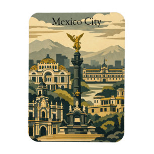 Magnet Flexible Mexico City Vintage Travel CDMX Minimaliste