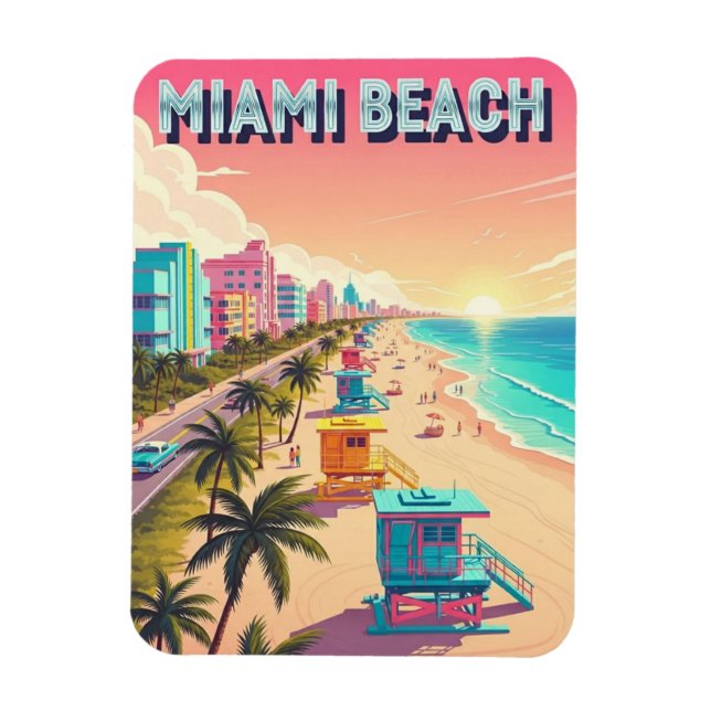 Magnet Flexible Miami Beach Floride Travel (Vertical)
