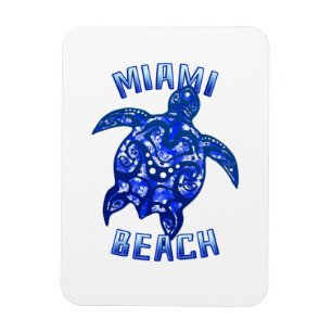 Magnet Flexible Miami Beach Floride Vacances Tortue Tribale