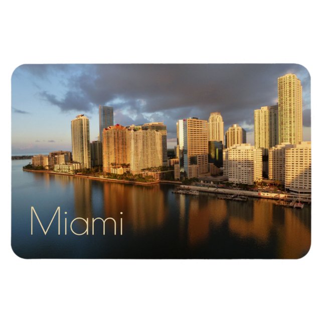 Magnet Flexible Miami Skyline, réflexion (Horizontal)