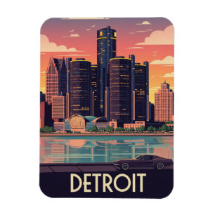 Magnet Flexible Michigan Detroit Travel