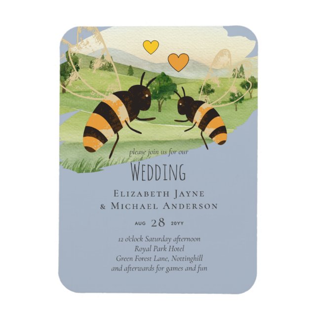 Magnet Flexible Miel abeilles apiculteurs Mariage (Vertical)