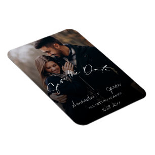 Magnet Flexible Migner Texte superposer Monogramme Deux Mariage ph