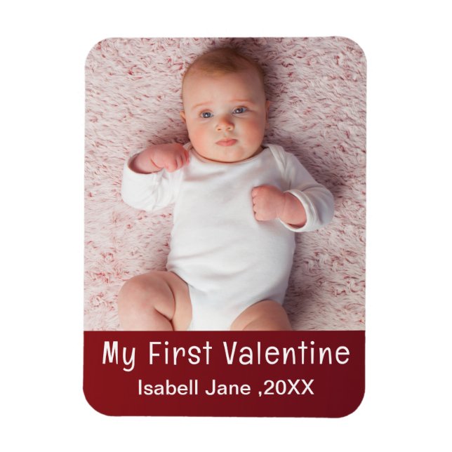 Magnet Flexible Mignon Moderne 1ère Saint Valentin Personnaliser l (Vertical)