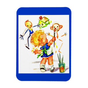 Magnet Flexible mignonne petite fille peinture sur le mur