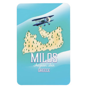 Magnet Flexible Milos, affiche grecque art. de voyage de carte