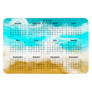 Magnet Flexible Mini aimant calendrier Ocean Beach 2022