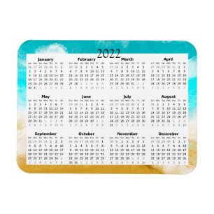 Magnet Flexible Mini aimant calendrier Ocean Beach 2022