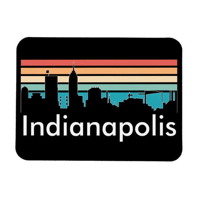 Magnet Flexible Minimal Indianapolis Indiana Sunset Skyline (Horizontal)