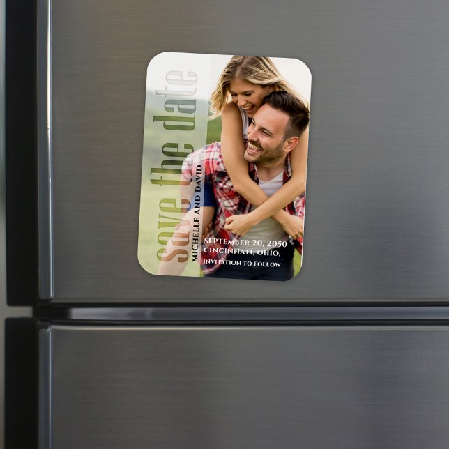 Magnet Flexible Minimalist Simple Photo Vellum Overlay Typography (Créateur téléchargé)