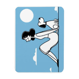 Magnet Flexible Minimalist Woman and Dog Illustration