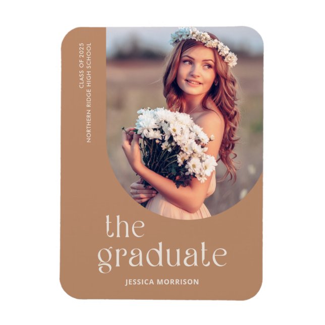 Magnet Flexible Minimaliste Gradué Moderne Photo Grad Faire-part (Vertical)