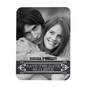 Magnet Flexible Minimaliste Save the Date photo de mariage moderne