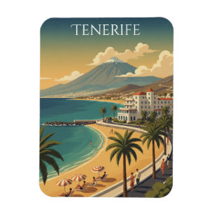 Magnet Flexible Minimaliste Tenerife Îles Canaries Voyage Vintage