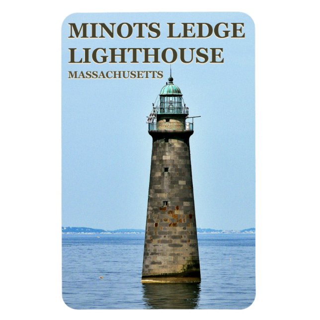 Magnet Flexible Minots Ledge Lighthouse, Massachusetts PhotoMagnet (Vertical)