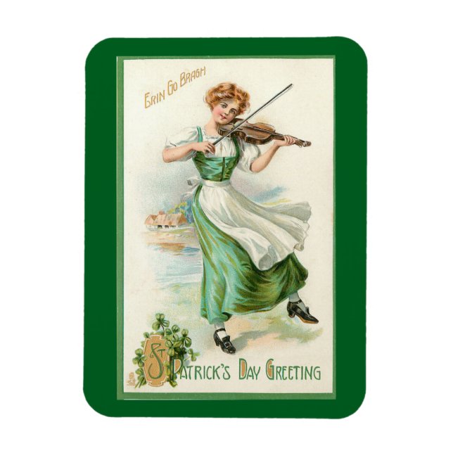Magnet Flexible Miss Irlandaise avec un aimant flexible violon (Vertical)