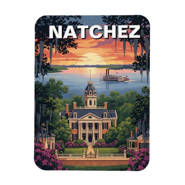 Magnet Flexible Mississippi Natchez Travel (Vertical)