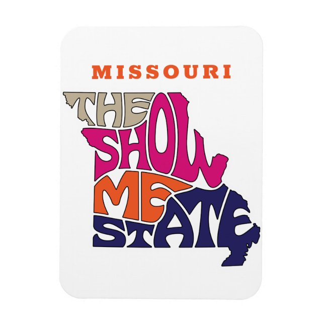 Magnet Flexible Missouri State Surnom Word Art (Vertical)
