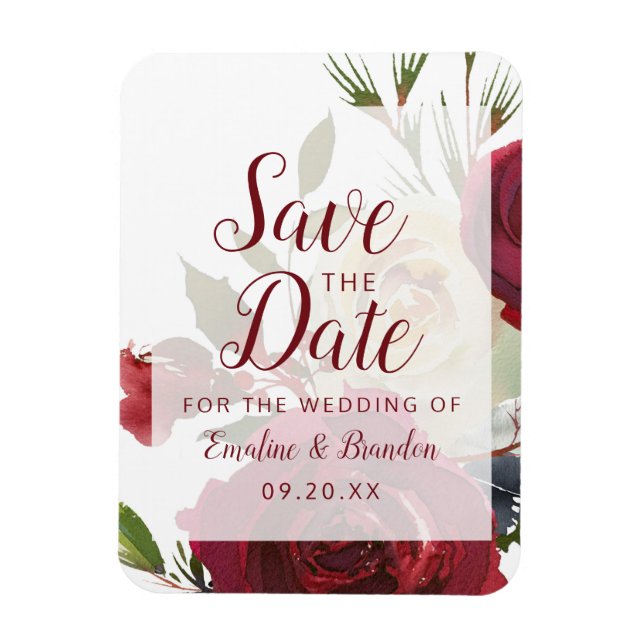 Magnet Flexible Mistletoe Manor aquarelle hiver Enregistrer la dat (Vertical)