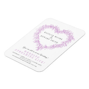 Magnet Flexible Mistletoe mariage d'hiver violet blanc en direct