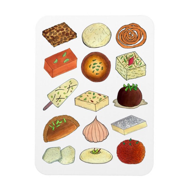 Magnet Flexible Mithai Indian Sweets confiserie Desserts Inde (Vertical)