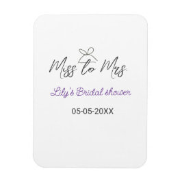 Magnet Flexible Mlle à Mme douche nuptiale ajouter nom date année 