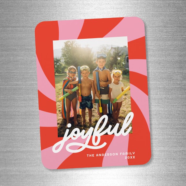 Magnet Flexible Mod Wavy Retro Super Noël Rouge Rose (Créateur téléchargé)