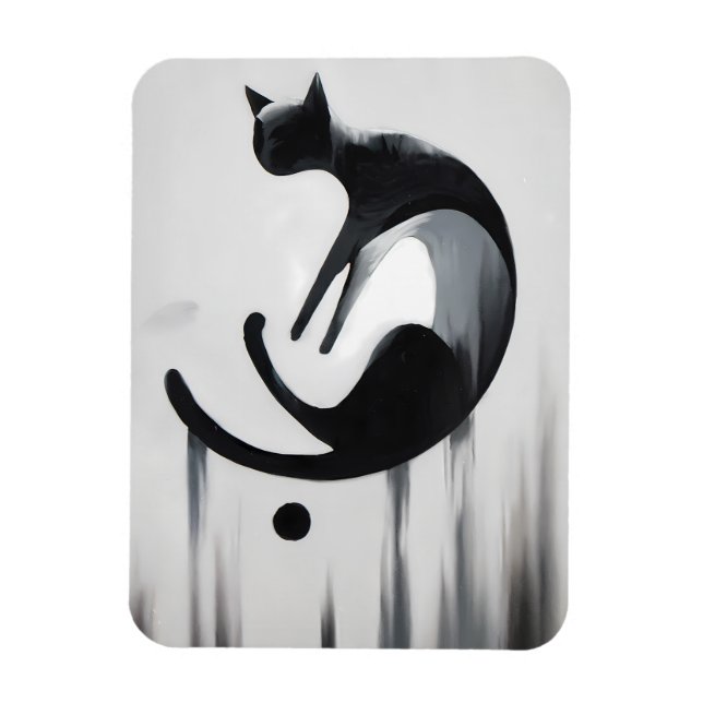 Magnet Flexible Modern Abstract Cat – Minimalist Design Art (Vertical)