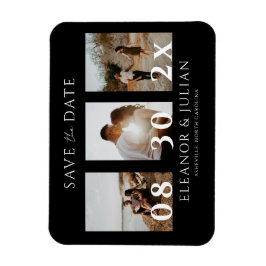 Magnet Flexible Modern Black 3 Photo Film Strip Save the Date